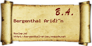 Bergenthal Arián névjegykártya